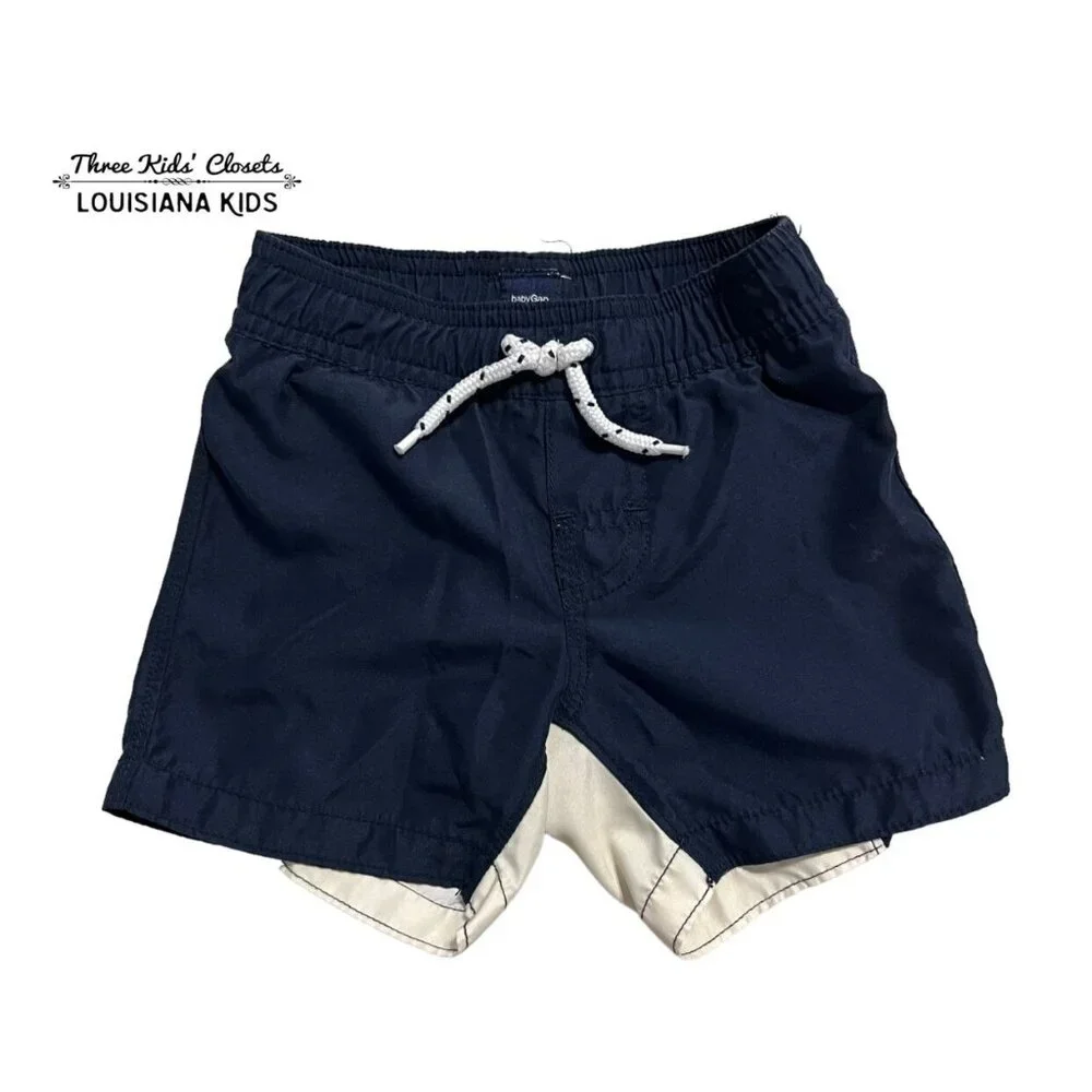 Baby Gap 3-6m Navy Shark Swim Trunks